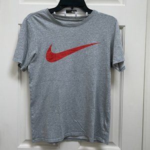 Nike Dri-Fit The Nike Tee Gray Short Sleeve Swoosh T Shirt Size S